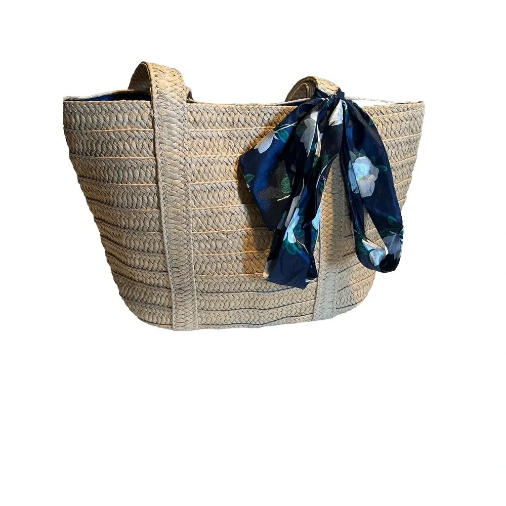 Draper James Everyday Straw Shoulder Bag -‎ Natural Straw Look Tote